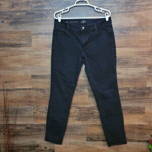 Ann Taylor Loft Jeans Size 32 Modern Skinny Mid Rise Stretch Denim Black